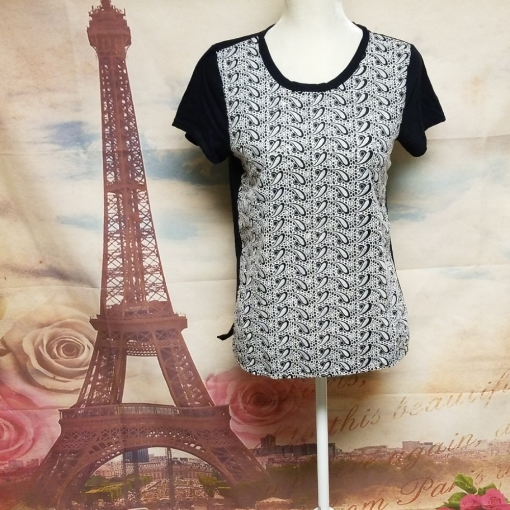 J. Crew paisley eyelet top
